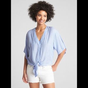 GAP Kimono Short Sleeve Tie-front Top